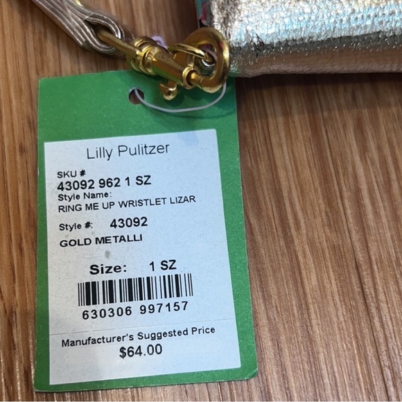 LILLY PULITZER “Ring Me Up” Gold Wristlet
NEW w/TAG - Picture 4 of 10